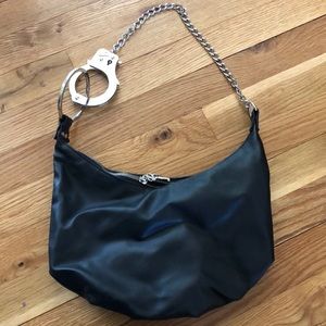 Faux leather shoulder bag